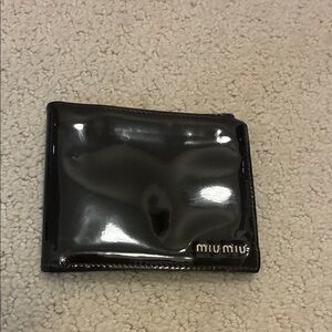 Miu Miu Glossy Black Patent Leather Wallet👝
